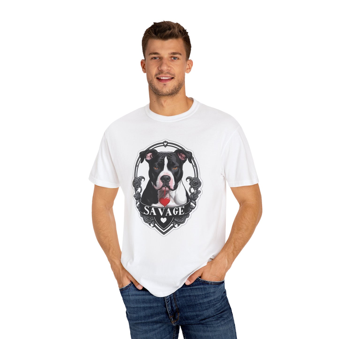 Savage Pitbull Hanging Heart T-Shirt