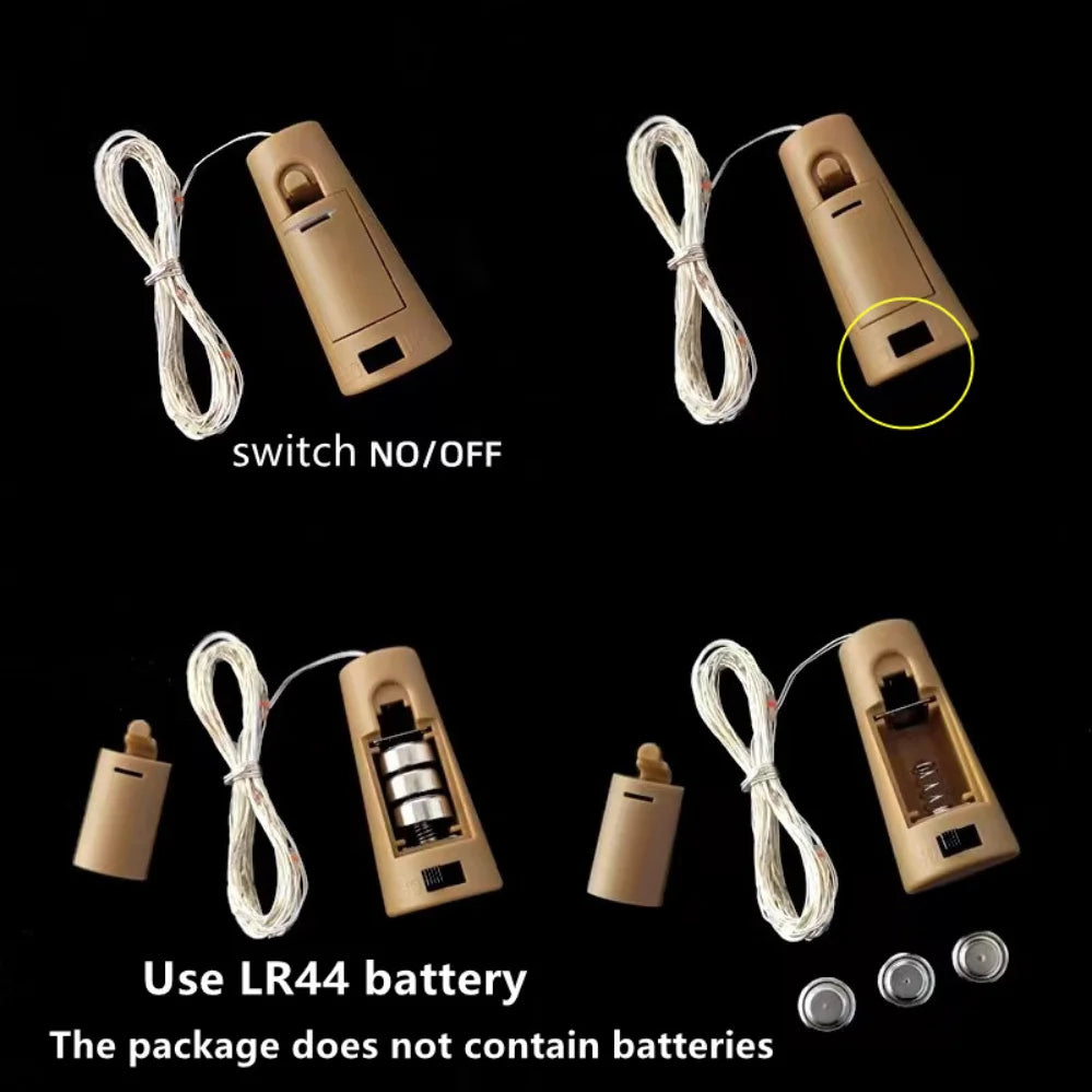 Aswesaw LED Wine Bottle Lights with Cork