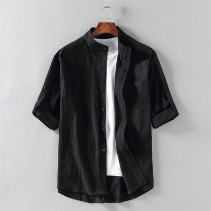 Men's Stand Collar Shirt – Mid-Length Sleeves