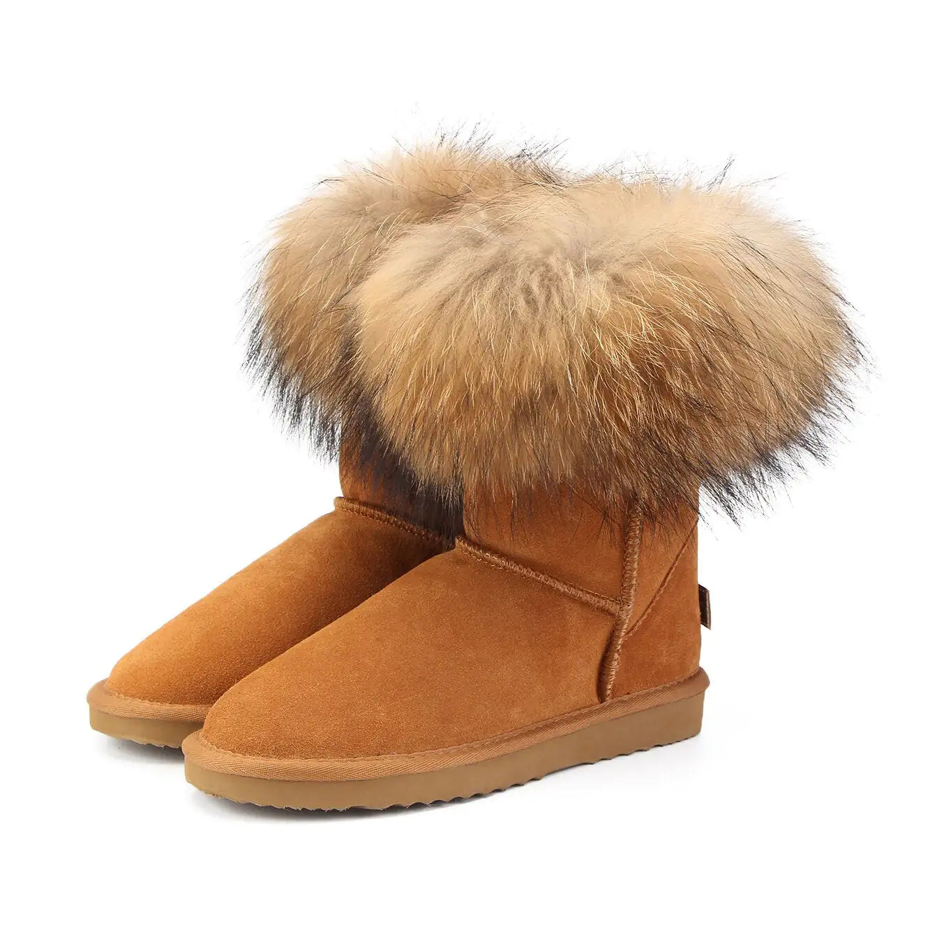 Women's Fox Fur Snow Boots - SavageBiz