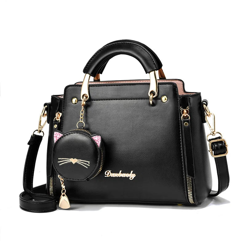 Women's Versatile Liberal Cat Handbag