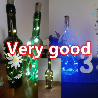 Aswesaw LED Wine Bottle Lights with Cork