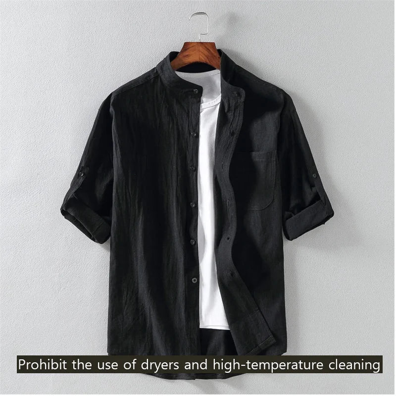 Men's Stand Collar Shirt – Mid-Length Sleeves