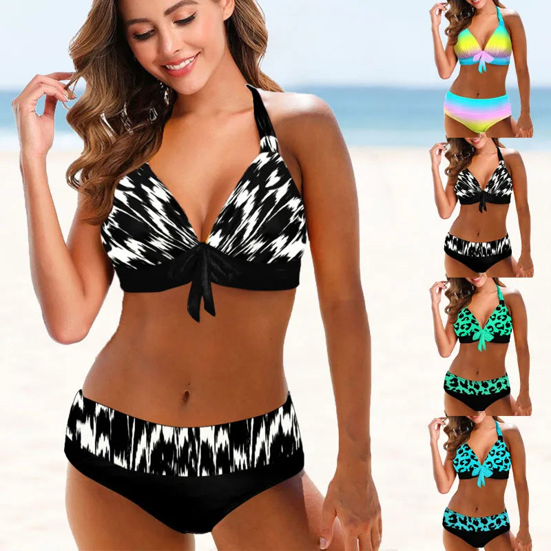 High Waist Bikini Swimsuit Two Piece Set