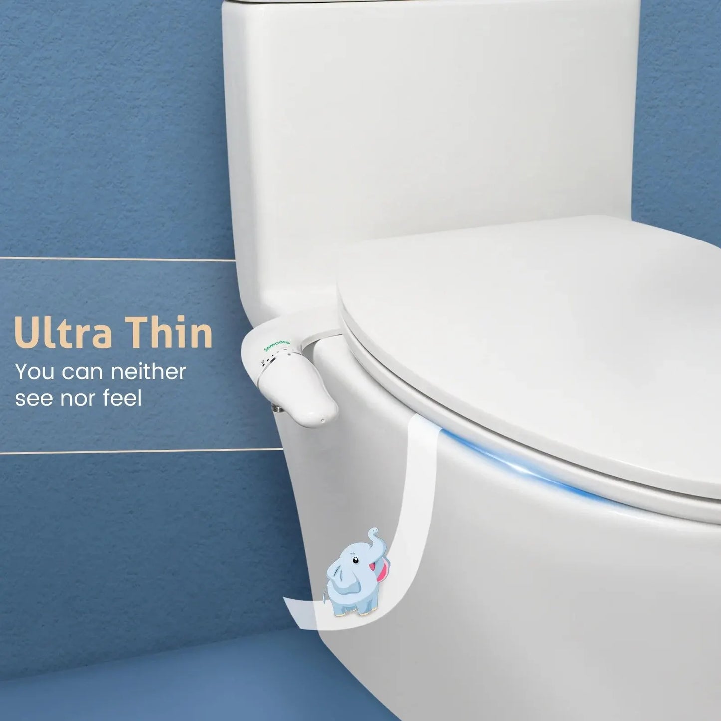 SAMODRA Ultra Slim Bidet Attachment for Toilet Seat - Dual Nozzle