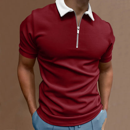 Men's Slim Fit Solid Orange Polo Shirt