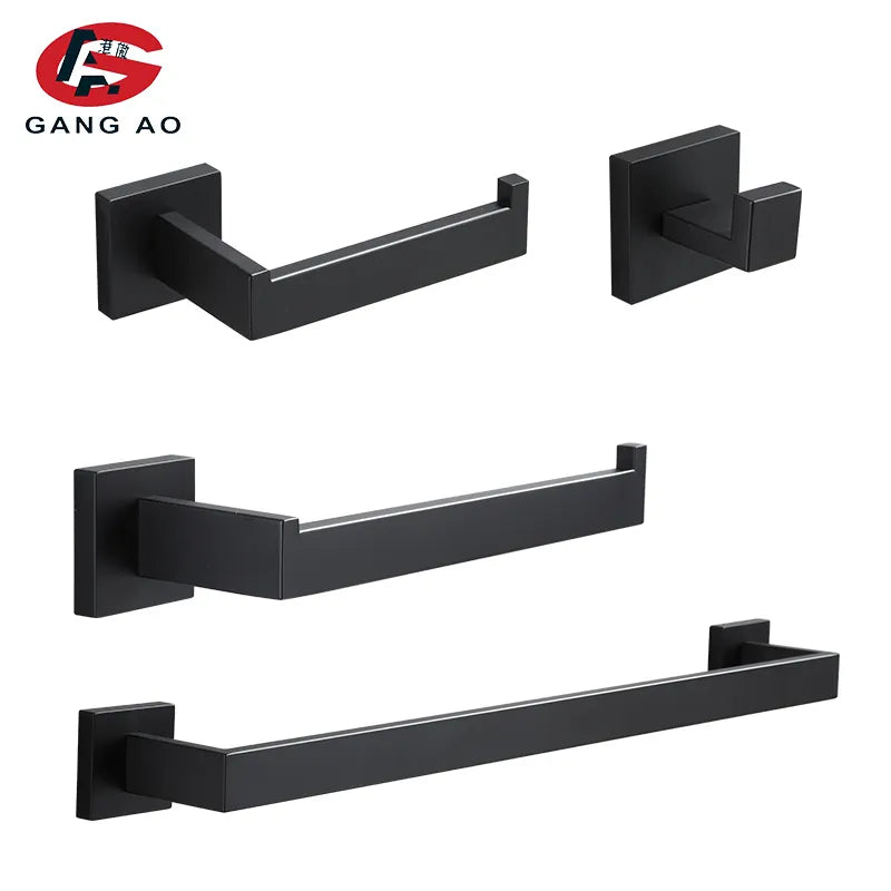Bathroom Hardware Set Accessories Matt Black
