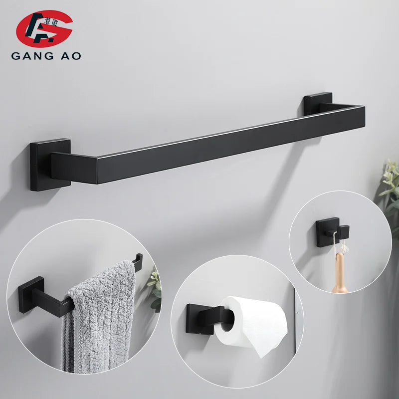 Bathroom Hardware Set Accessories Matt Black