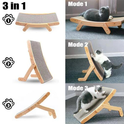 Wood multi-functional cat scratching post