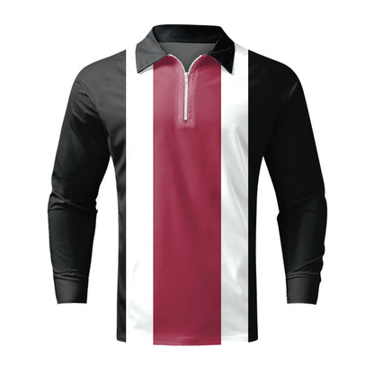 Men's Zipper Shirts Casual Long Sleeve