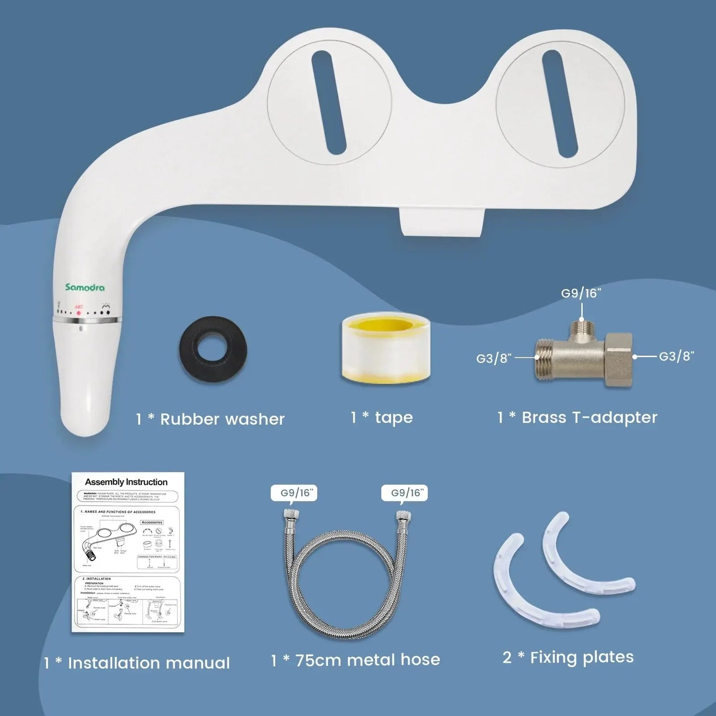 SAMODRA Ultra Slim Bidet Attachment for Toilet Seat - Dual Nozzle