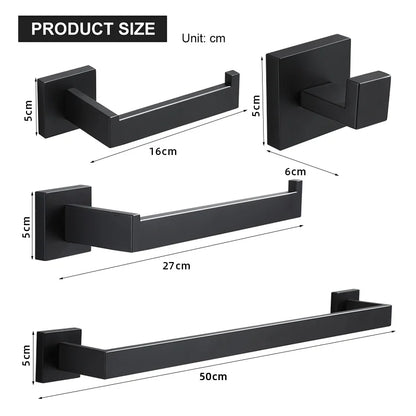 Bathroom Hardware Set Accessories Matt Black
