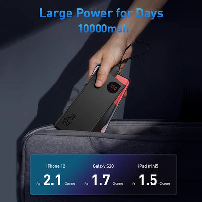 Baseus Power Bank 10000mAh with 22.5W PD Fast Charging Powerbank Portable Battery Charger For iPhone 16 15 14 13 Pro Max Xiaomi