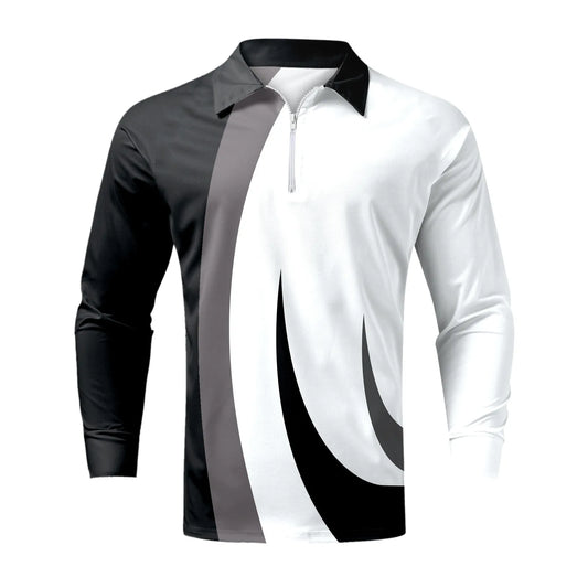 Men's Zipper Shirts Casual Long Sleeve