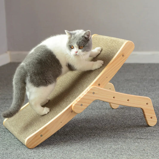 Wood multi-functional cat scratching post