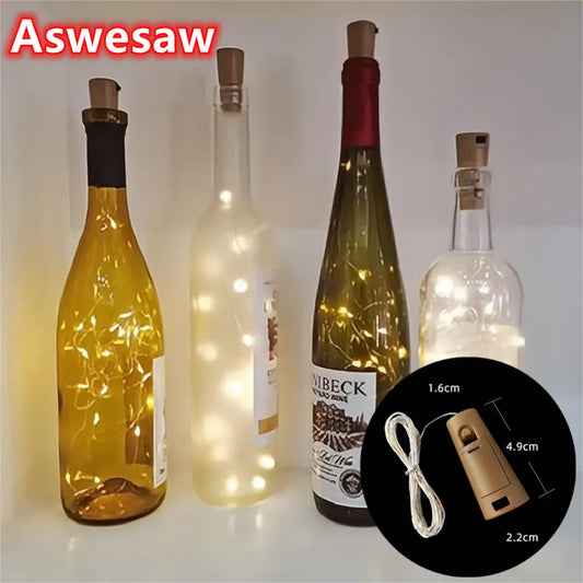 Aswesaw LED Wine Bottle Lights with Cork