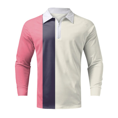 Men's Fashion Loose Lapel Zipper Long Sleeve Top