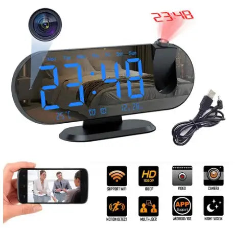 WiFi Micro Camera Recorder Security Surveillance Cam Clock