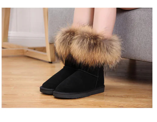 Women's Fox Fur Snow Boots - SavageBiz