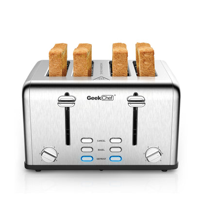 The Geek Chef Stainless Steel Extra-Wide Slot Toaster