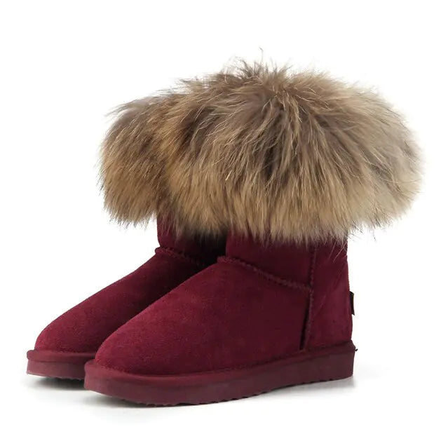 Women's Fox Fur Snow Boots - SavageBiz