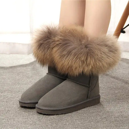 Women's Fox Fur Snow Boots - SavageBiz