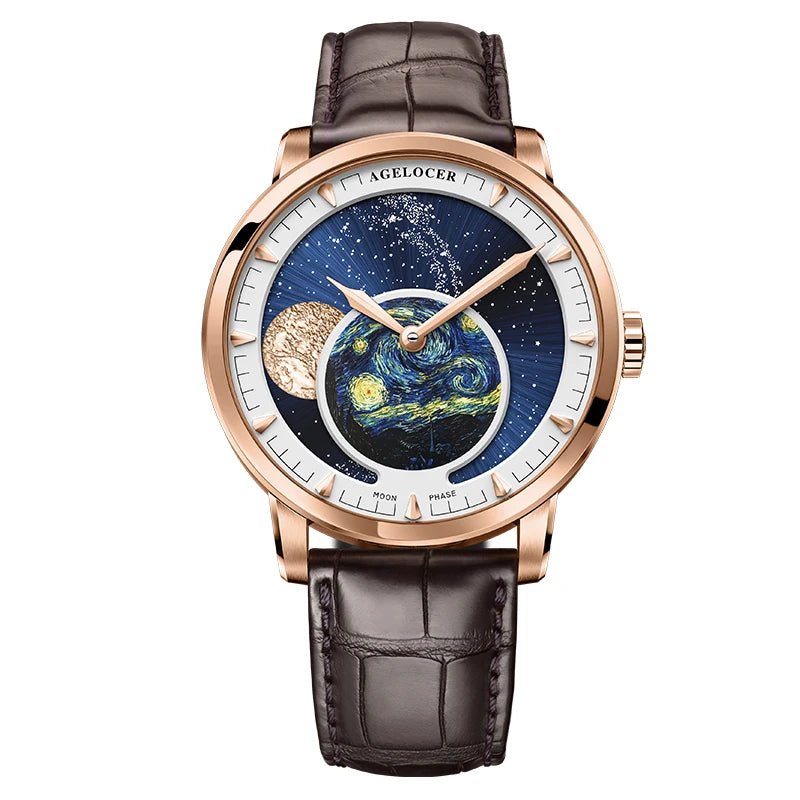 AGELOCER Designer Moon Phase Luxury Watch - SavageBiz