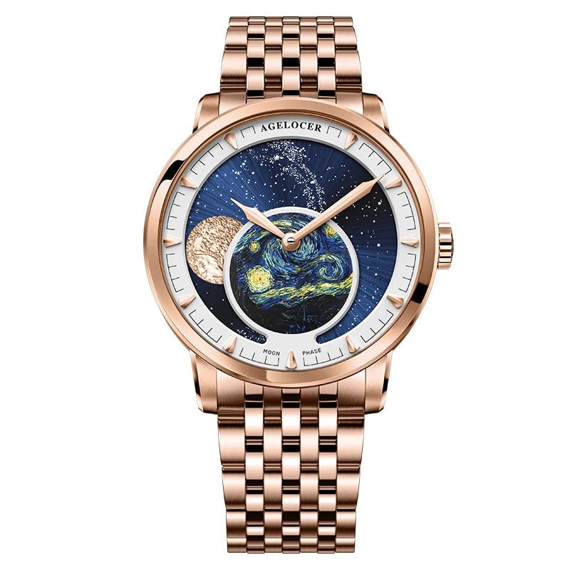 AGELOCER Designer Moon Phase Luxury Watch - SavageBiz