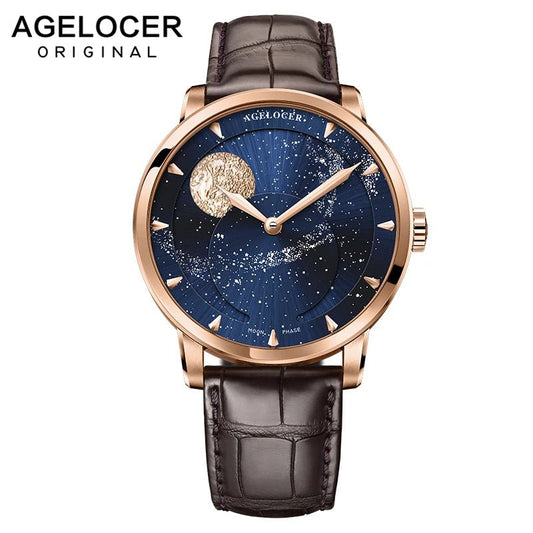 AGELOCER Designer Moon Phase Luxury Watch - SavageBiz