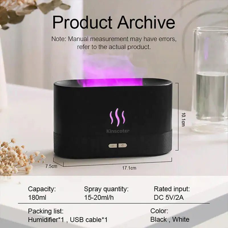 Aroma Diffuser Air Humidifier Ultrasonic Essential Oil Flame Lamp - SavageBiz