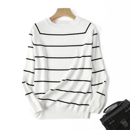 Autumn-Winter Long-Sleeve Striped Pullover - SavageBiz