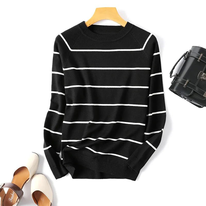 Autumn-Winter Long-Sleeve Striped Pullover - SavageBiz