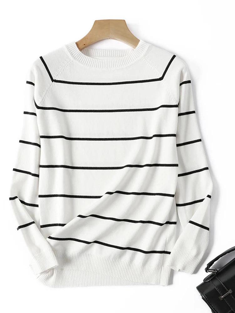 Autumn-Winter Long-Sleeve Striped Pullover - SavageBiz