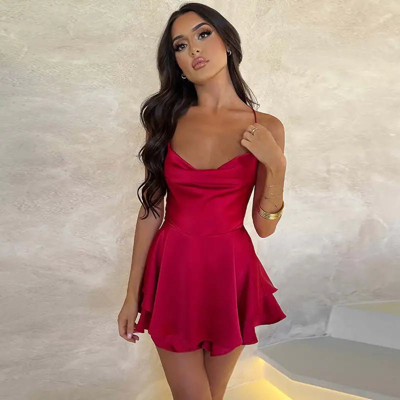 Bizzaro Mini Silk Playsuit - SavageBiz