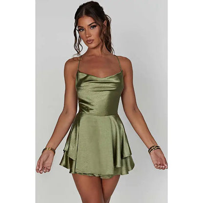 Bizzaro Mini Silk Playsuit - SavageBiz