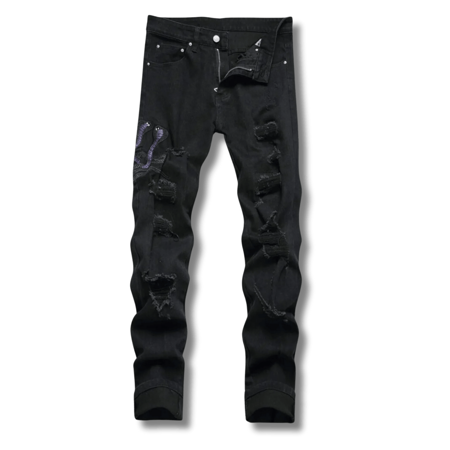 Black Python Jeans - SavageBiz