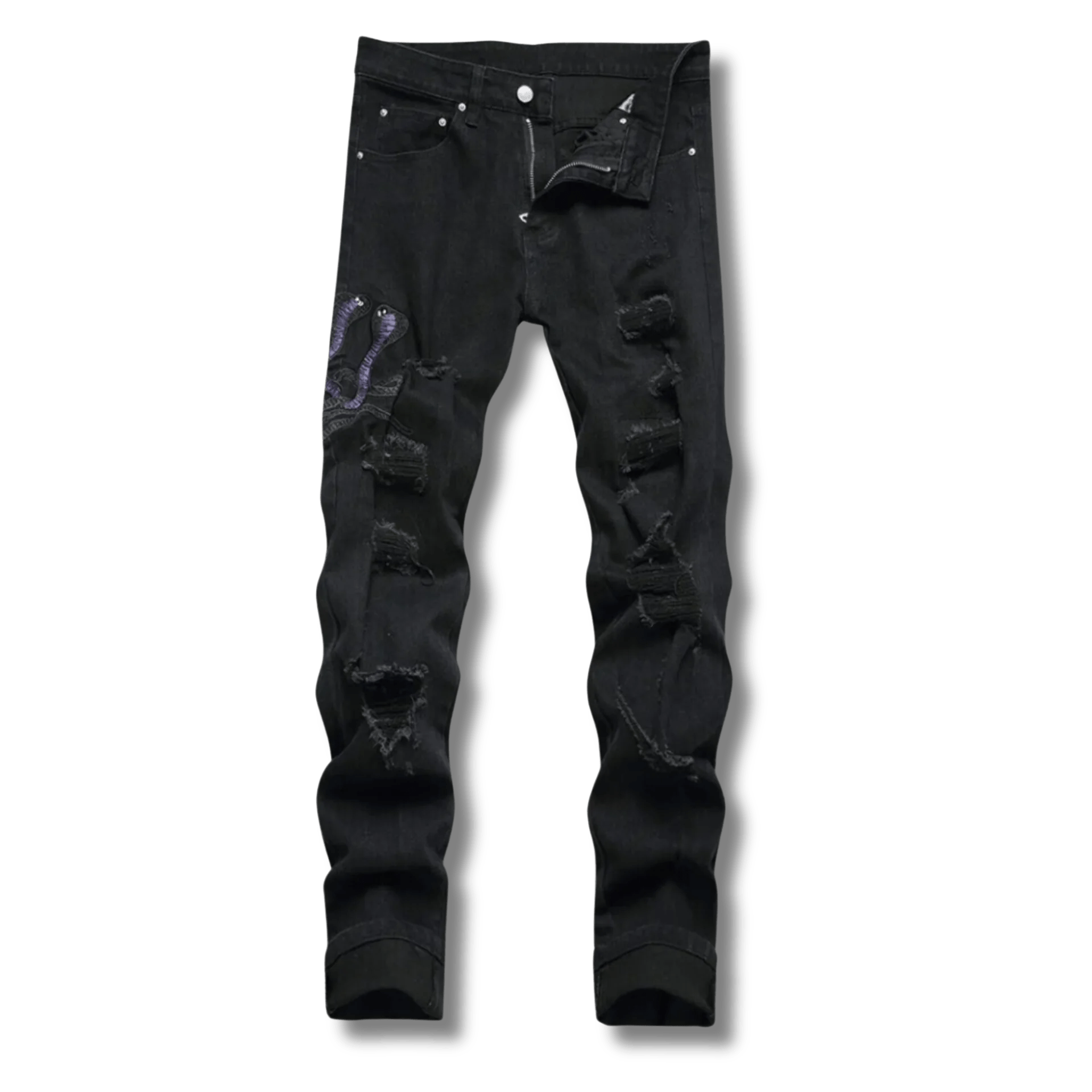 Black Python Jeans - SavageBiz