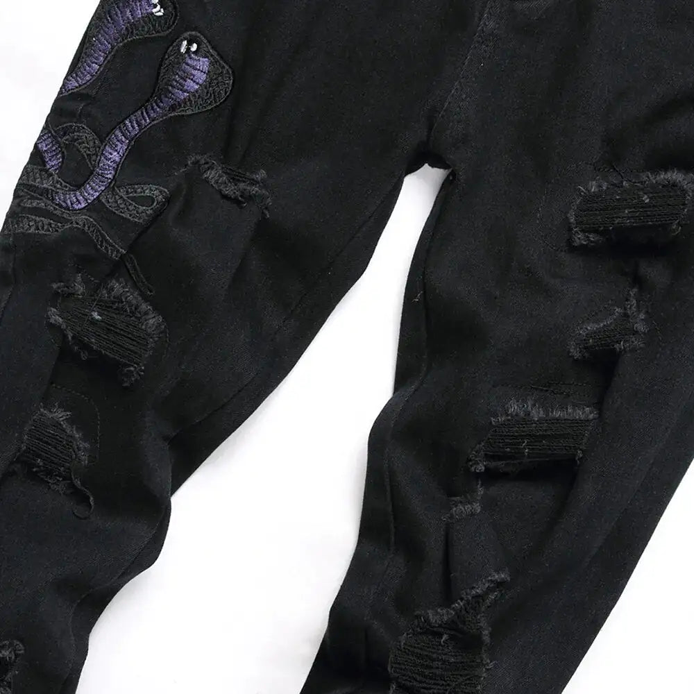 Black Python Jeans - SavageBiz