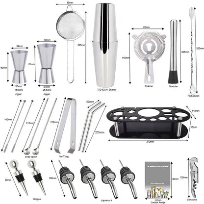 Boston Cocktail Shaker Bar Tools Mixer Set - SavageBiz