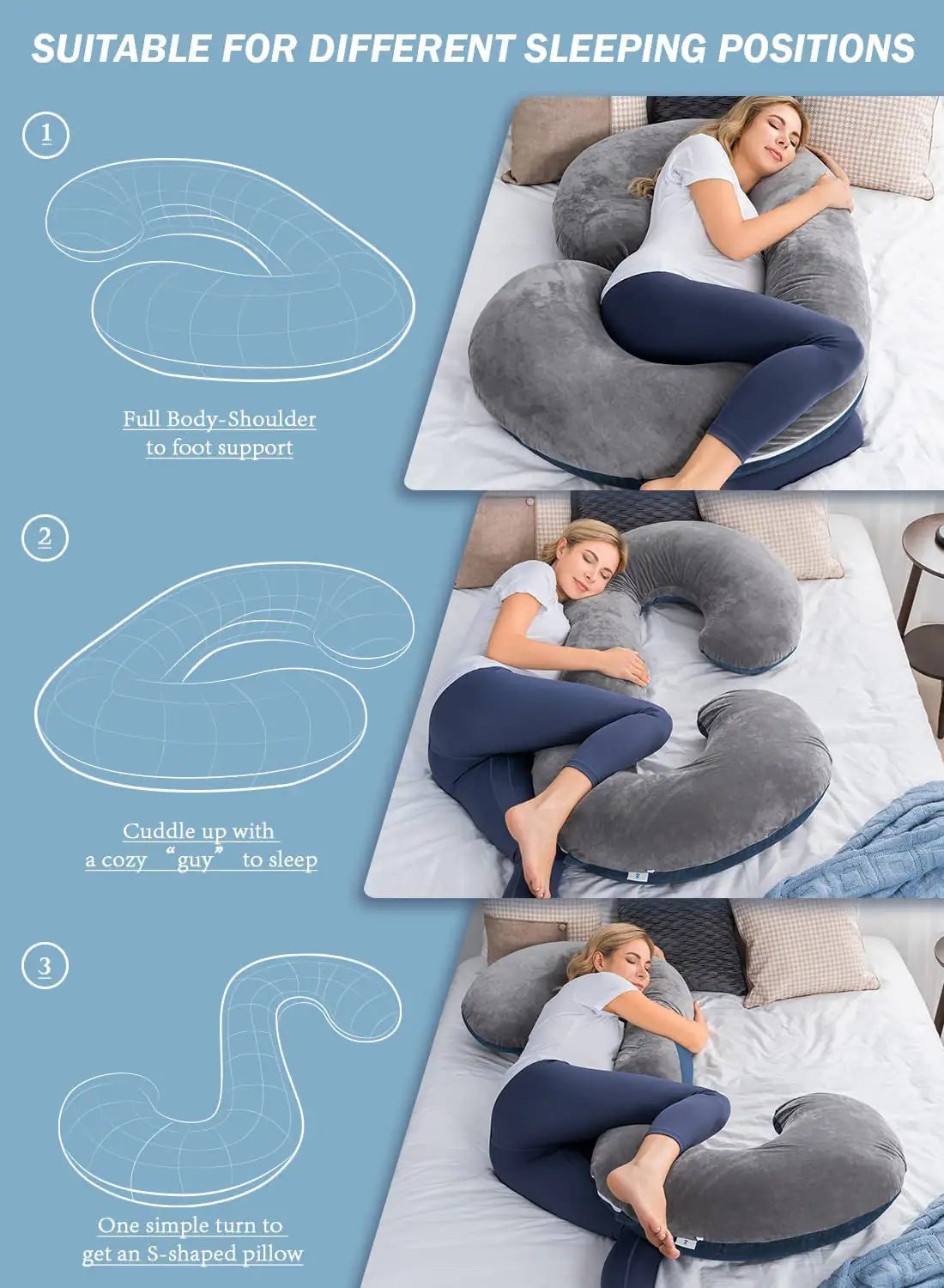 C-Shaped Body Pregnancy Pillow - SavageBiz