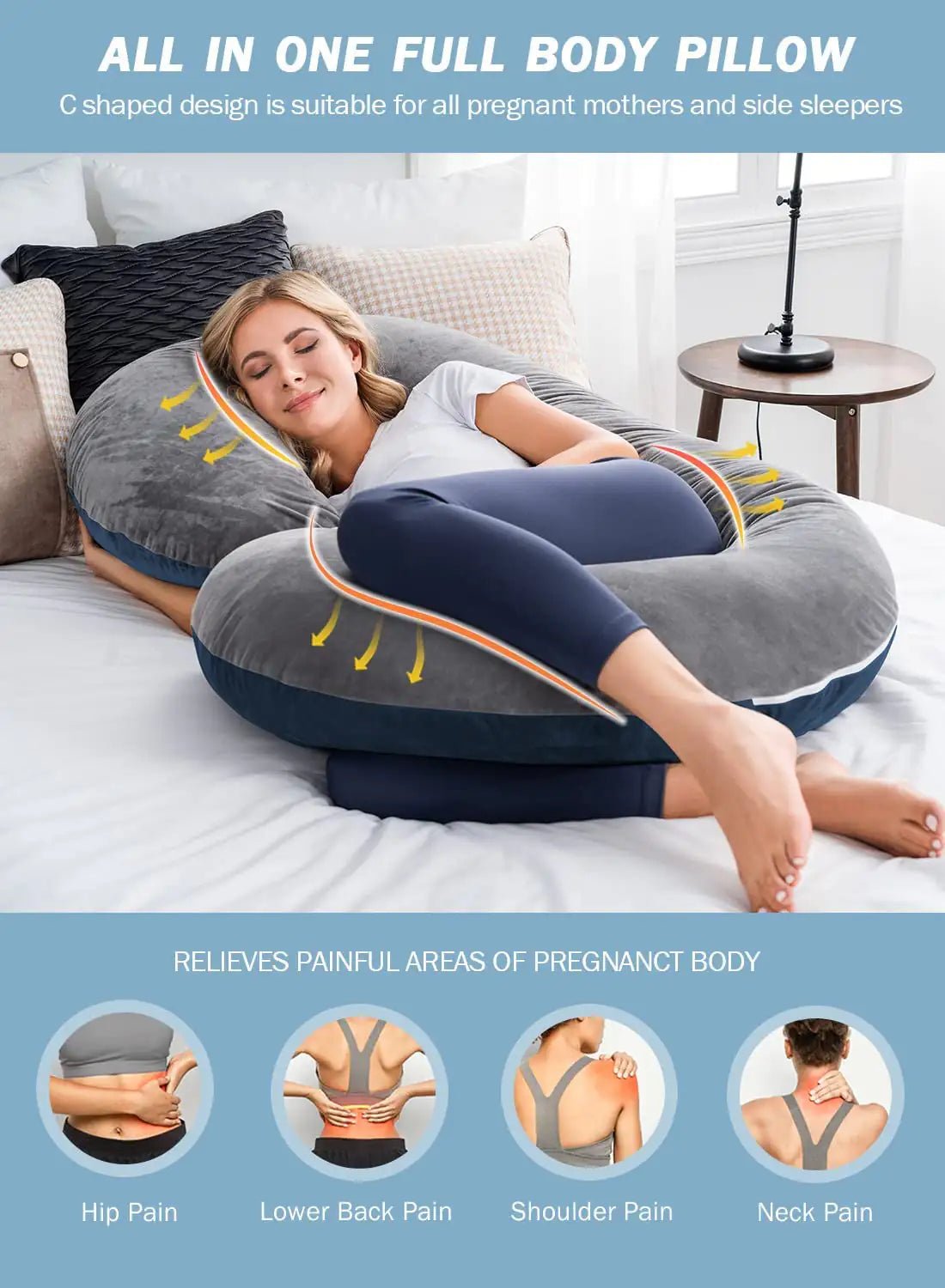 C-Shaped Body Pregnancy Pillow - SavageBiz