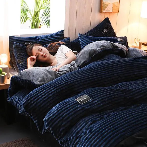 Corduroy Velvet Duvet Bedding Set - SavageBiz