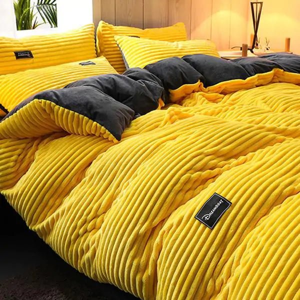 Corduroy Velvet Duvet Bedding Set - SavageBiz