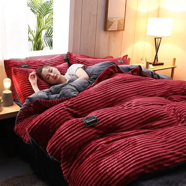 Corduroy Velvet Duvet Bedding Set - SavageBiz