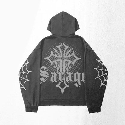 Fairy Grunge Pullover Oversized Letter Sweatshirts - SavageBiz