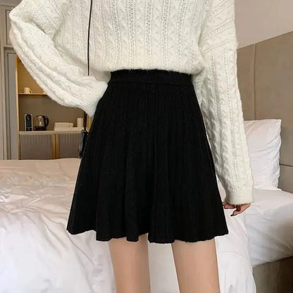 High Waist Knitted Mini Skirt for Women - SavageBiz