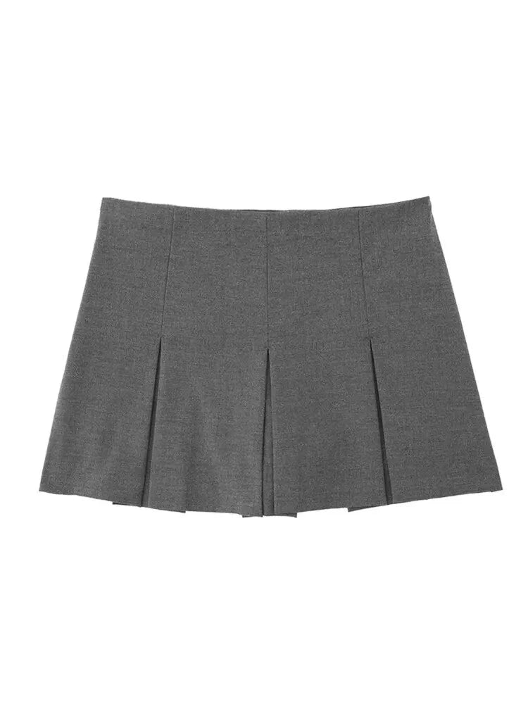 High Waist Wide Pleats Shorts Skirts - SavageBiz