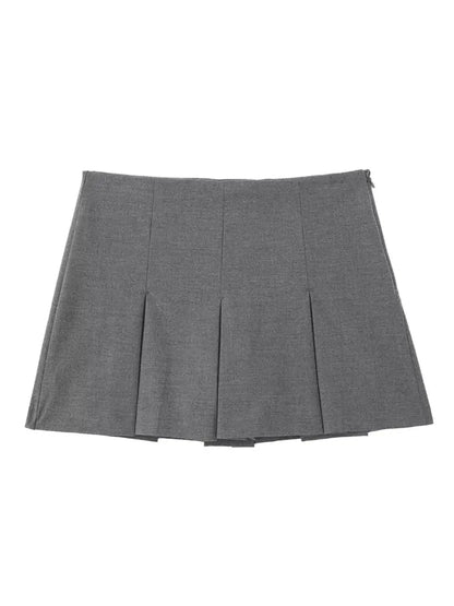 High Waist Wide Pleats Shorts Skirts - SavageBiz