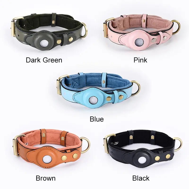 Leather Anti-Lost Dog Collar - SavageBiz