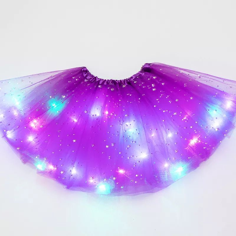 LED Glowing Light Women's Tulle Star Skirt - SavageBiz